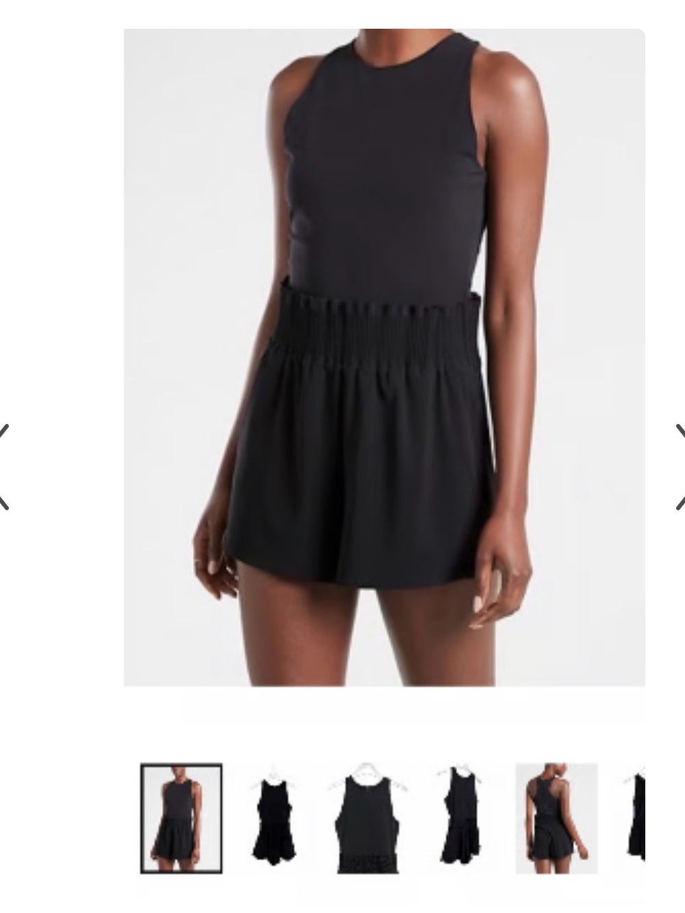 Athleta Black Sleeveless Romper with Elastic Waist